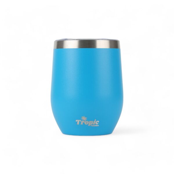 12oz Tropic insulated Wine Tumbler with "Tropic Tumblers" logo