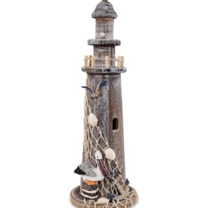 Brown Wooden Lighthouse – Nautical Decor