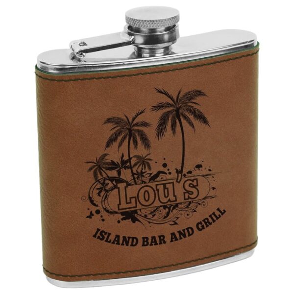 6 oz. Laserable Leatherette Stainless Steel Flask