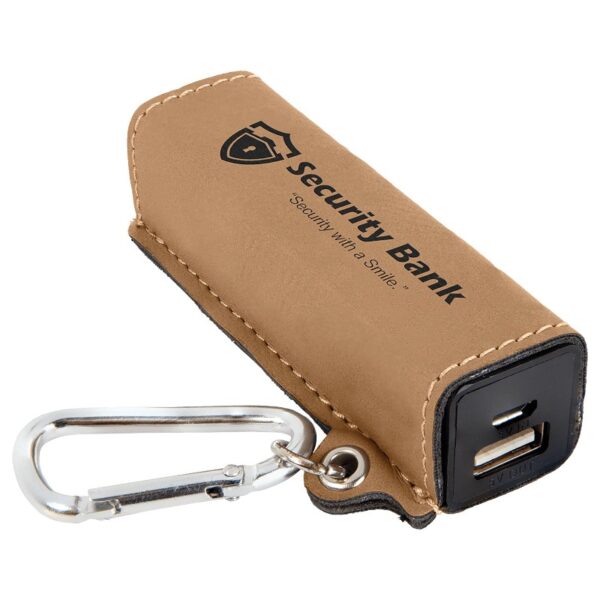 Laserable Leatherette 2200 mAh Power Bank with USB Cord