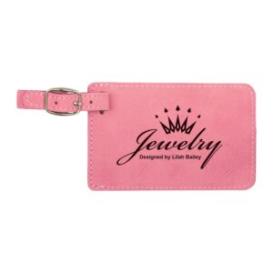 4 1/4" x 2 3/4" Laserable Leatherette Luggage Tag