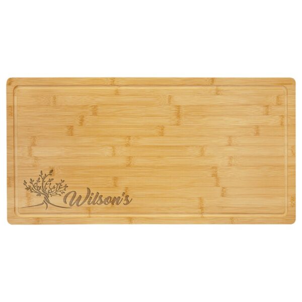 23 3/4" x 12" Bamboo Cutting Board with Drip Ring