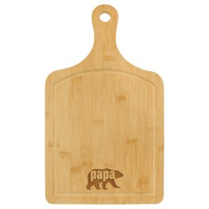 15 1/2" x 9" Bamboo Cutting Board Paddle Shape with Drip Ring