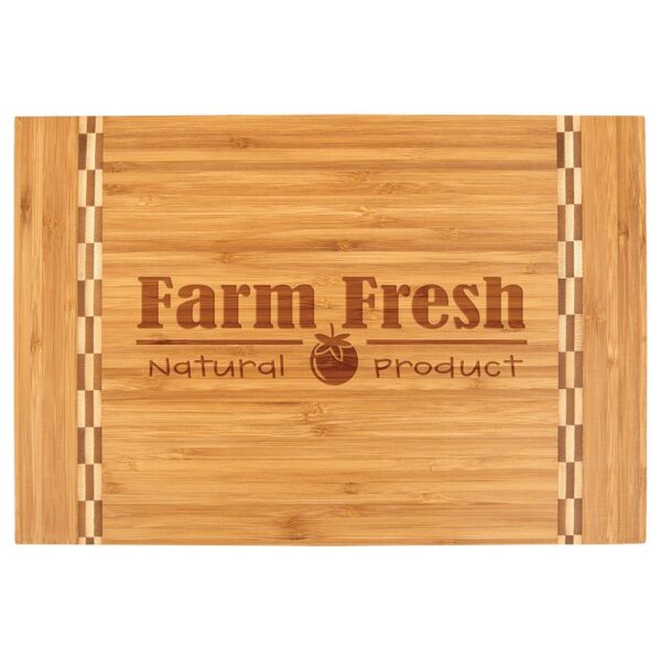 15" x 10 1/4" Bamboo Cutting Board with Butcher Block Inlay