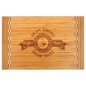 18 1/4" x 12" Bamboo Cutting Board with Butcher Block Inlay