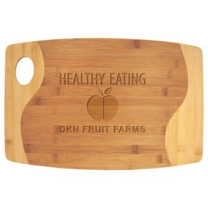 17 3/4" x 11 3/4" Bamboo Two Tone Cutting Board with Handle