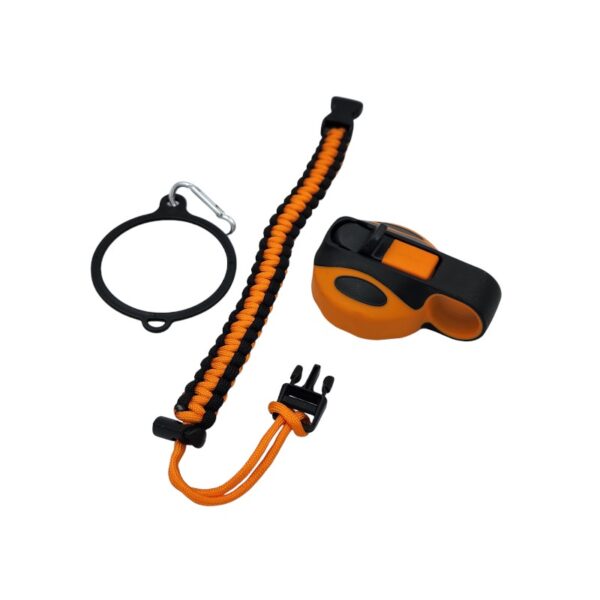 Orange-Black Water bottle lid with para cord strap