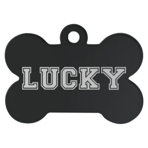 1 1/4" x 3/4" Black Laserable Anodized Aluminum Bone Pet Tag