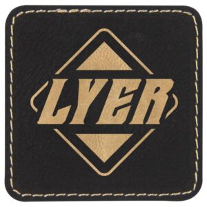 2.5" x 2.5" Square Laserable Leatherette Patch with Adhesive