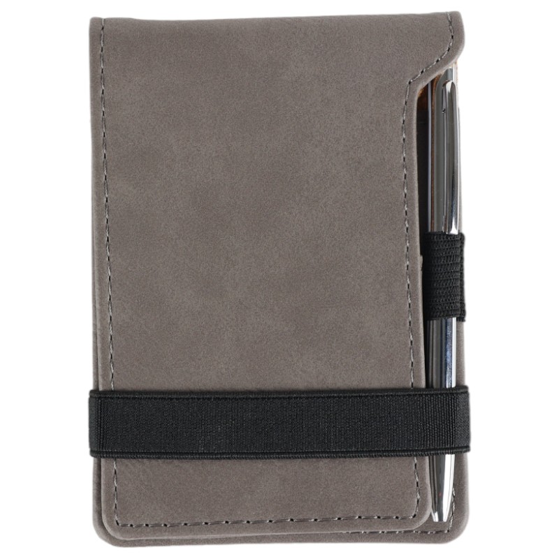 3 1/4" x 4 3/4" Laserable Leatherette Mini Notepad with Pen