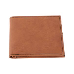 Laserable Leatherette Bi-Fold Wallet w/Flip ID Display