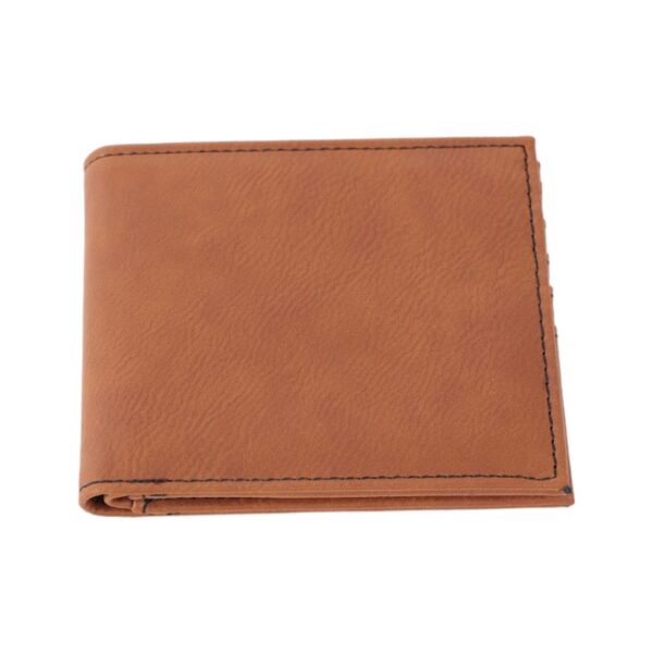 Laserable Leatherette Bi-Fold Wallet w/Flip ID Display