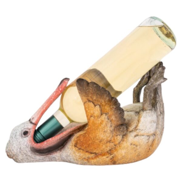 11" Long Drinking Pelican Wine Bottle Holder