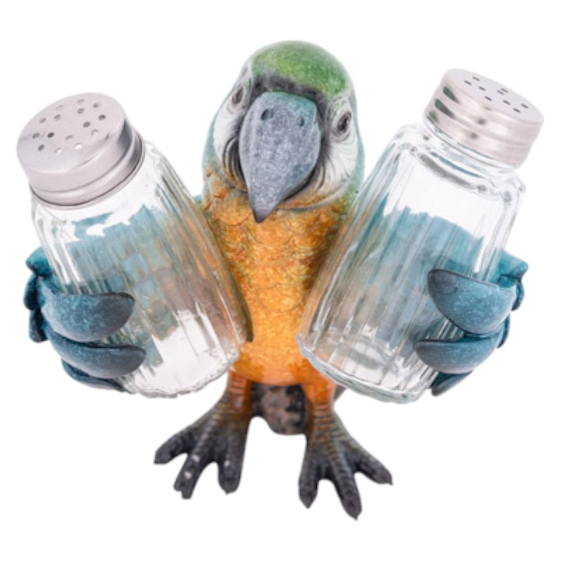 5 1/2" High Blue Parrot Salt & Pepper Set