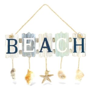 THE BEACH THEME WALL SIGN COMES WITH UNIQUE DESIGN YOU WILL LOVE – Set a nice beach-themed ambience or enjoy a relaxing day with CoTa Global’s Aquarius Hanging Beach Shells Nautical Decor. Artistically designed to match with other nautical home decors. Men and women will love to accessorize their walls with a stylish beach wall accent that will upgrade the look of their home decor. A must-have beach wall accent for all nautical decor lovers. THE NAUTICAL WALL ACCENT IS FOR EVERYONE WHO LOVES TO BRING THE BEACH VIBES INDOORS – Nautical decoration makes a great gift for nautical lovers and those who love to travel, explore the ocean and spend time at the beach. Fits any nautical themed room for a nautical lover or home decorator to accessorize rooms. Collectors of beautiful ocean life figures will be thrilled to have the Aquarius Beach Shells Wall accent added to their collection. INCLUDED WITH THE PURCHASE OF COASTAL WALL ACCENT – Includes 1 CoTa Global Aquarius Hanging Beach Shells Wall Accent that features a Beach text with rope hanger, rustic accents and distressed texture. Adorned with intricate details and sea shells and starfish hanging from each letter. Fits perfectly in any existing sea-themed room decor. The beachy seashells wall decor sign measures 9Lx13.85Wx1.5H and fits perfectly as nautical hanging decor. HIGH-QUALITY AQUARIUS NAUTICAL WOOD ACCENT FOR WALL – Made of premium quality wood, crafted with lightweight materials, adorned with seashells figures on the beach accent. The cute hanging wall decor is a durable beach-themed accessory with a rustic rope and distressed texture, ideal for hanging. Designed perfectly for indoors and outdoors. Maintain the beach theme Beach Seashells wall accent by gently surface wiping it with a damp cloth. IDEAL USE FOR THE SEASHELLS WOOD WALL ACCENT – Bring nautical beach vibes to your home by displaying a novelty Aquarius Beach Shells Wooden Nautical Wall Accent that can be used to set nice mood on any indoor or outdoor space. A home decor that brings beautiful memories of life by the ocean. Add to any bathroom, living room, or bedroom. Turn an ocean or nautical party space into a remarkable setup with Nautical Beach Accent as a wall accessory.